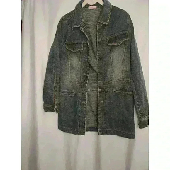 XXI Denim Jacket Blue Jean Size S Metal Button Front - Picture 1 of 4